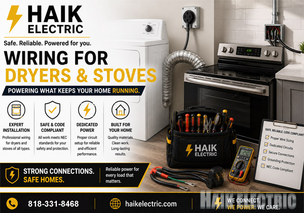 Wiring for Dryers and Stoves by Haik Electric