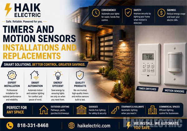 Timers and Motion Sensors Installations and Replacements by Haik Electric